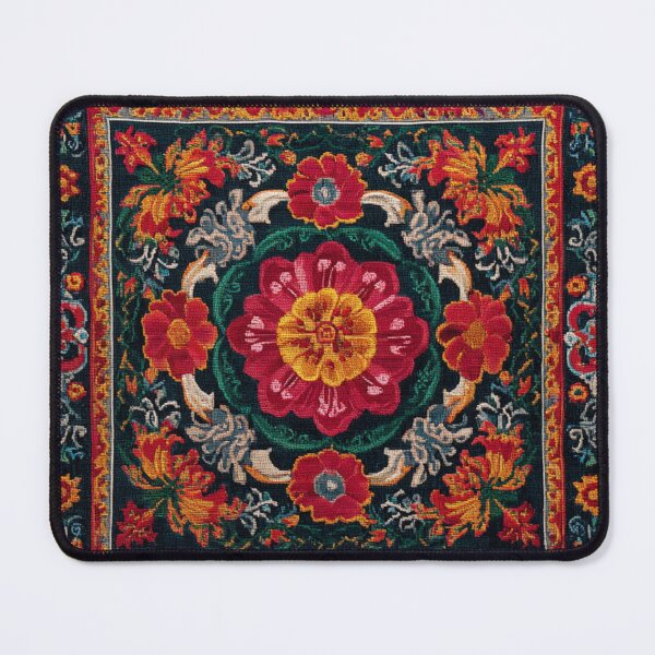 Item preview, Uzbekistan Neem Embroidery Flower Red Carpet designed and sold by GrinGalore.