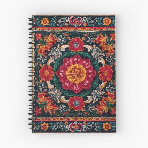 Item preview, Uzbekistan Neem Embroidery Flower Red Carpet designed and sold by GrinGalore.