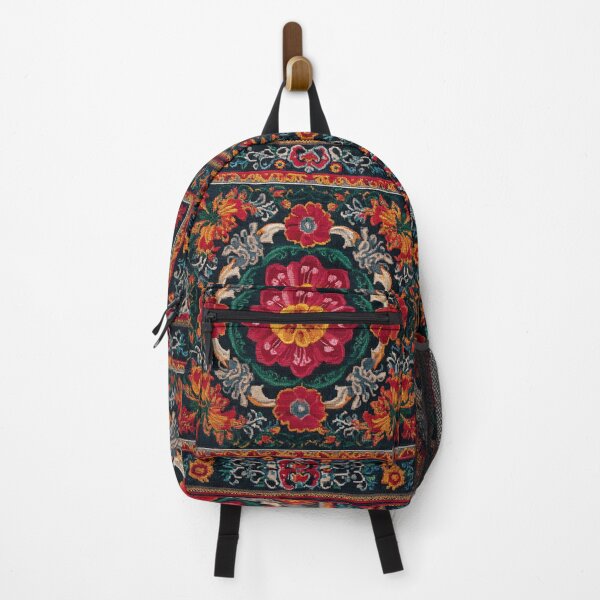Item preview, Uzbekistan Neem Embroidery Flower Red Carpet designed and sold by GrinGalore.