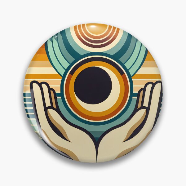 Item preview, Retro Geometric Hands Holding Sun and Moon designed and sold by InkSmithery.