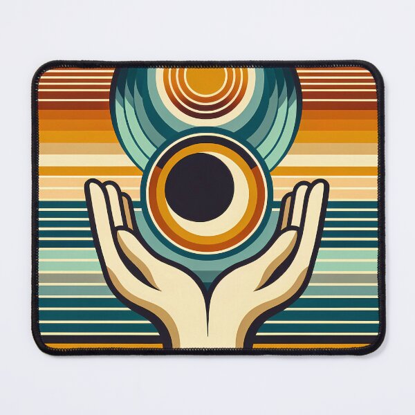 Item preview, Retro Geometric Hands Holding Sun and Moon designed and sold by InkSmithery.