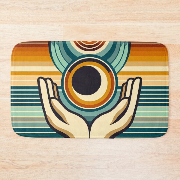 Item preview, Retro Geometric Hands Holding Sun and Moon designed and sold by InkSmithery.