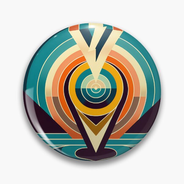 Item preview, Geometric Letter V Concentric Circles designed and sold by InkSmithery.