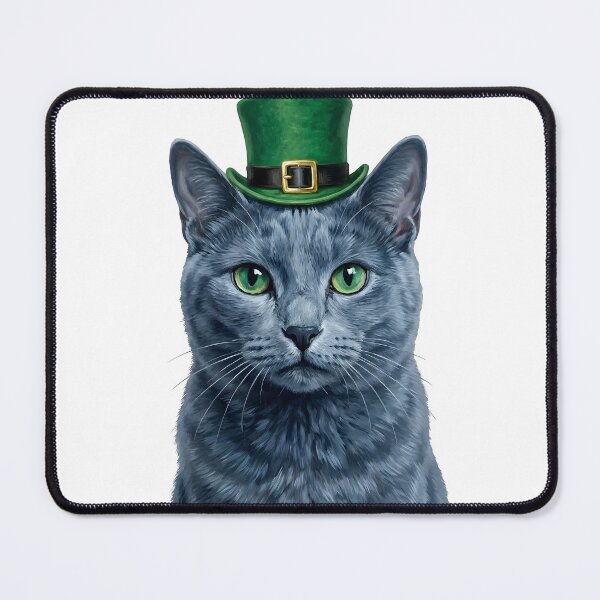 Item preview, St. Patrick's Russian Blue Cat designed and sold by KC's.