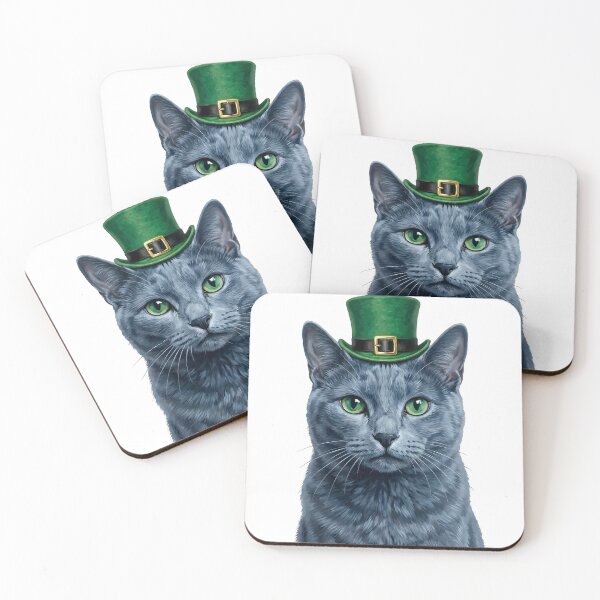 Item preview, St. Patrick's Russian Blue Cat designed and sold by KC's.
