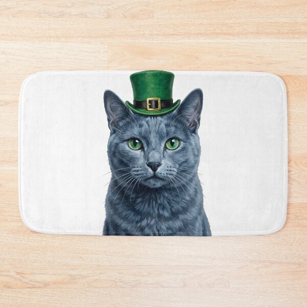 Item preview, St. Patrick's Russian Blue Cat designed and sold by KC's.