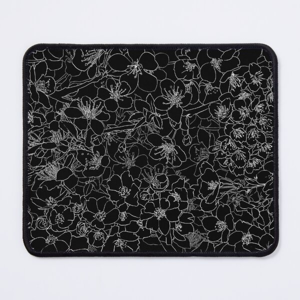 Item preview, Peach Blossom Branches / White on Black designed and sold by Elisa Moriconi.
