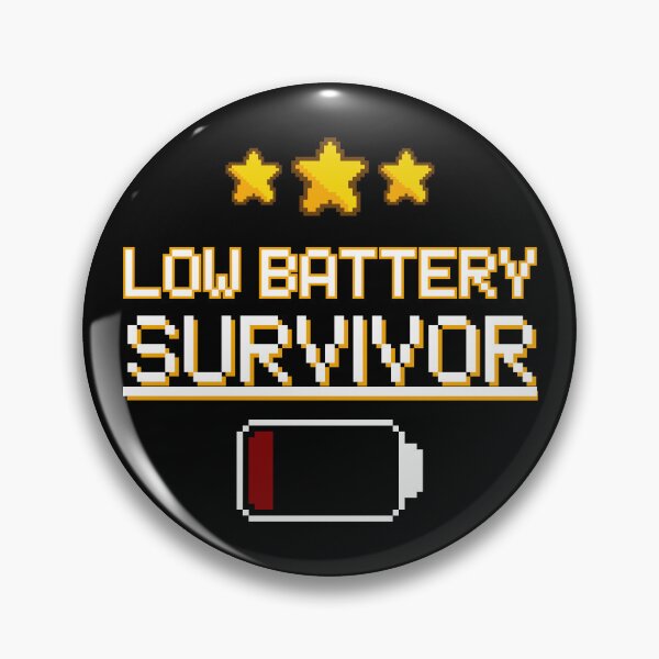 Item preview, Low Battery Survivor - Funny 8-Bit Retro Tech Gamer Humor Quote designed and sold by JB-designstudio.