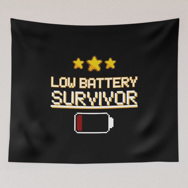 Item preview, Low Battery Survivor - Funny 8-Bit Retro Tech Gamer Humor Quote designed and sold by JB-designstudio.