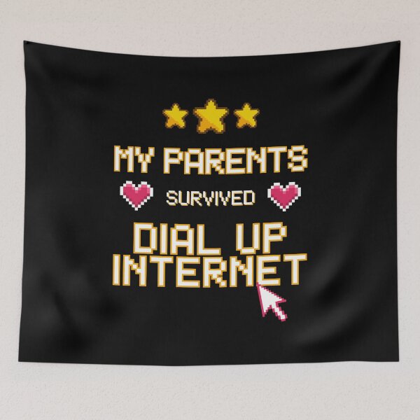 Item preview, My Parents Survived Dial Up Internet - Funny 90s Nostalgia Pixel Art designed and sold by JB-designstudio.