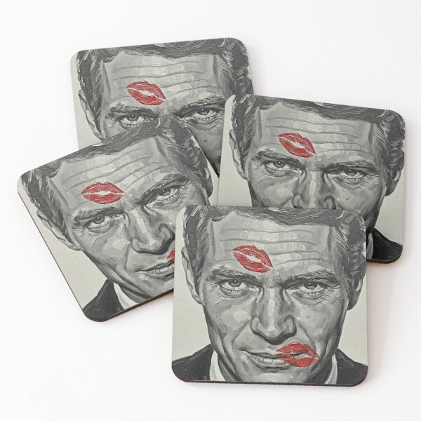 Item preview, The King of Cool: Steve McQueen Noir Kiss Portrait designed and sold by Art's Diner.