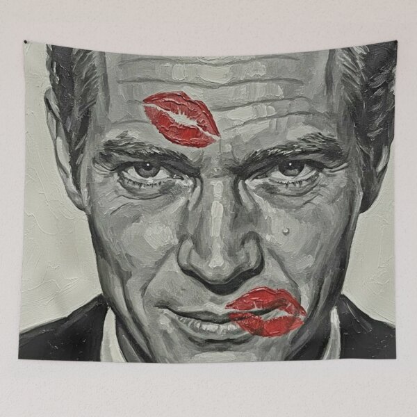 Item preview, The King of Cool: Steve McQueen Noir Kiss Portrait designed and sold by Art's Diner.
