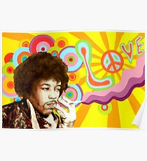 Póster Jimi Hendrix Music Hippie Peace Love