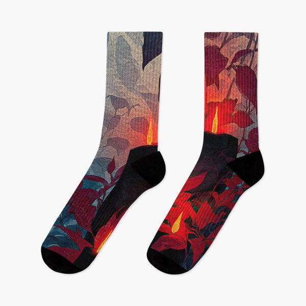 Item preview, Red Candlelight Among the Shadowed Leaves designed and sold by IRRI_3212.
