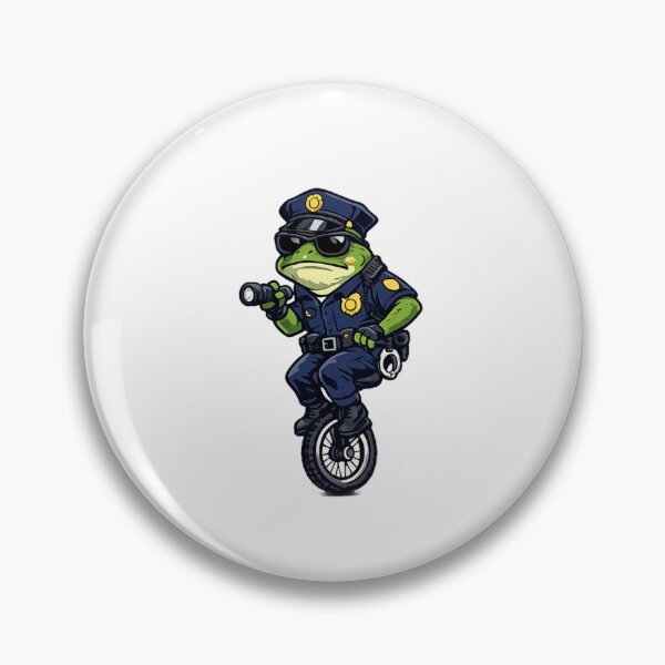 Item preview, Frog on patrol on a unicycle designed and sold by FroggyOnly.