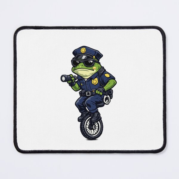 Item preview, Frog on patrol on a unicycle designed and sold by FroggyOnly.