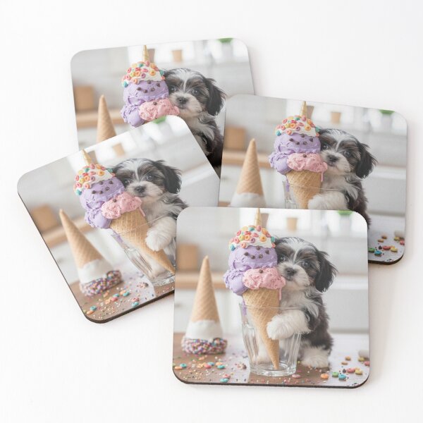 Item preview, Adorable Shih Tzu Puppy with Fruity Cereal Ice Cream designed and sold by toppopin.