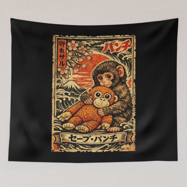 Item preview, Punch Baby Monkey Japanese Style designed and sold by MackenzieBin.
