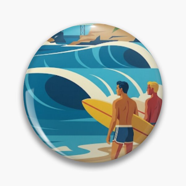 Item preview, Biarritz Surf Travel Poster – French Atlantic Coast Illustration – Neo Retro Ocean Wall Art designed and sold by jlg-creative.