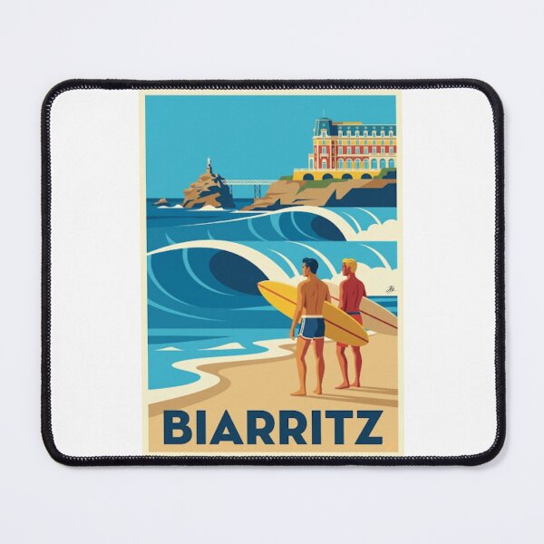 Item preview, Biarritz Surf Travel Poster – French Atlantic Coast Illustration – Neo Retro Ocean Wall Art designed and sold by jlg-creative.
