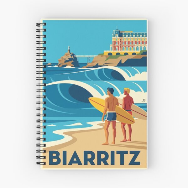 Item preview, Biarritz Surf Travel Poster – French Atlantic Coast Illustration – Neo Retro Ocean Wall Art designed and sold by jlg-creative.