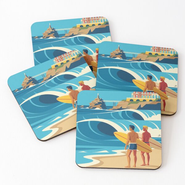 Item preview, Biarritz Surf Travel Poster – French Atlantic Coast Illustration – Neo Retro Ocean Wall Art designed and sold by jlg-creative.