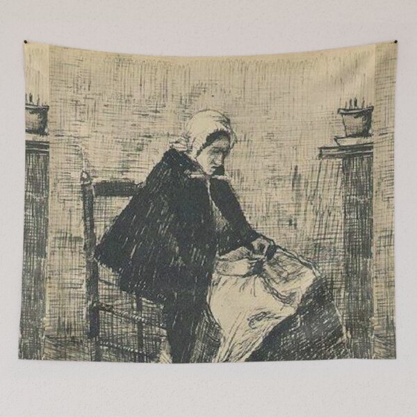 Item preview, Scheveningen Woman Sewing designed and sold by SharonTheFirst.
