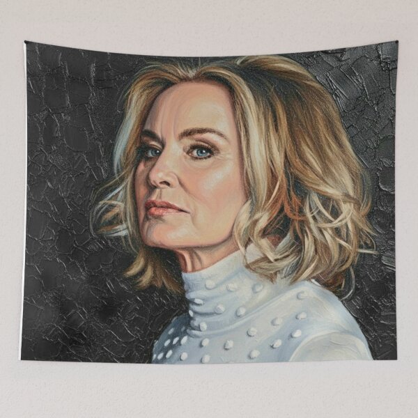 Item preview, The Matriarch: Jessica Lange Steely Impasto Portrait designed and sold by Art's Diner.