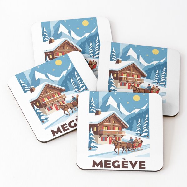 Item preview, Megève Alpine Travel Poster – French Alps Winter Illustration – Ski Resort Neo Retro Wall Art designed and sold by jlg-creative.