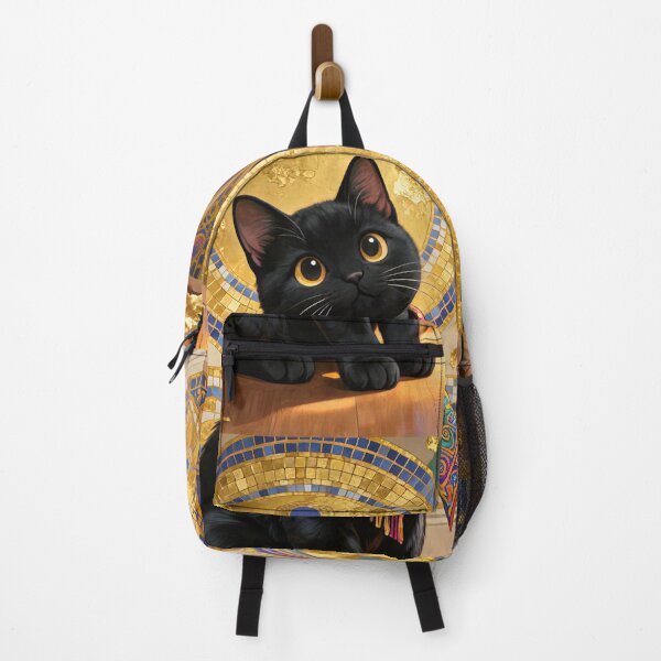 Item preview, Klimt Black Cat with Colorful Scarf designed and sold by Vicky Brago-Mitchell®.