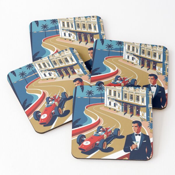Item preview, Monaco Grand Prix Travel Poster – Monte Carlo Casino Illustration – French Riviera Neo Retro Wall Art designed and sold by jlg-creative.