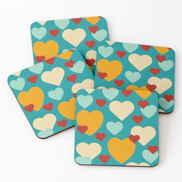 Item preview, Yellow, red, blue and creme hearts designed and sold by StefanStudioArt.