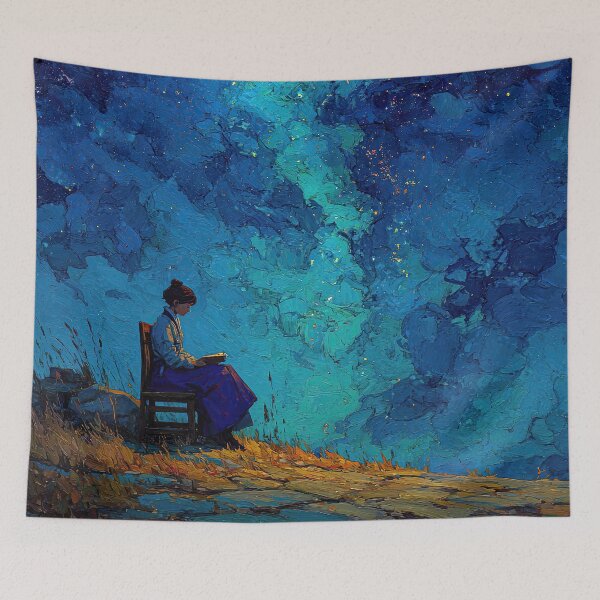 Item preview, Woman Reading Beneath the Starry Sky designed and sold by IRRI_3212.