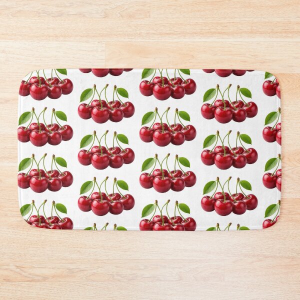 Item preview, Fresh Red Cherries With Green Leaves designed and sold by PriyankaSonara.
