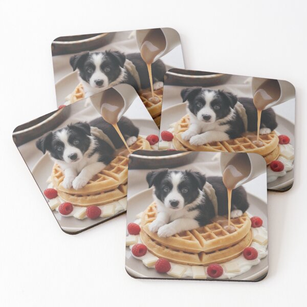 Item preview, Border Collie Puppy on Belgian Waffles Aesthetic Art designed and sold by toppopin.