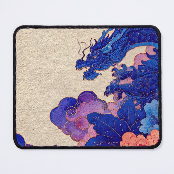 Item preview, Blue Dragon Among Peonies and Clouds designed and sold by IRRI_3212.