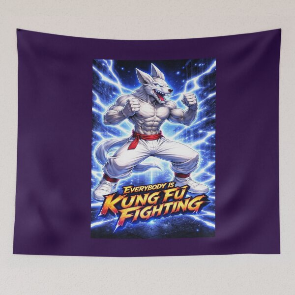 Item preview, Bad Wolf Kung Fu Fighting Theme (blue) designed and sold by NubesDesignCH.