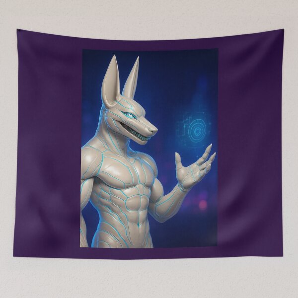 Item preview, Futuristic Anubis (white) designed and sold by NubesDesignCH.