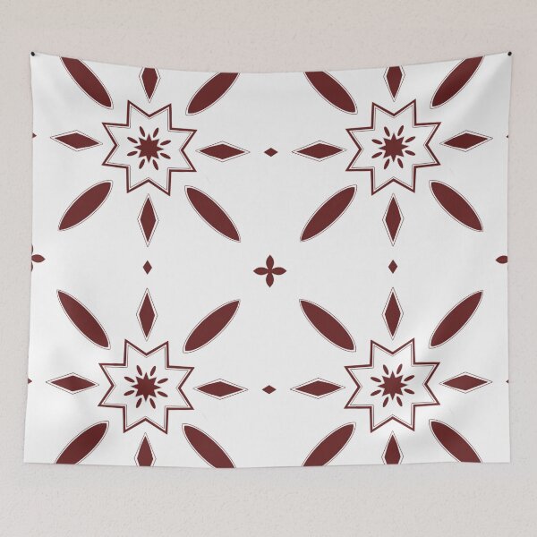 Item preview, Elegant Maroon Mandala Geometric Pattern - Minimalist Star Tile Ornament designed and sold by LYAN-STORE.