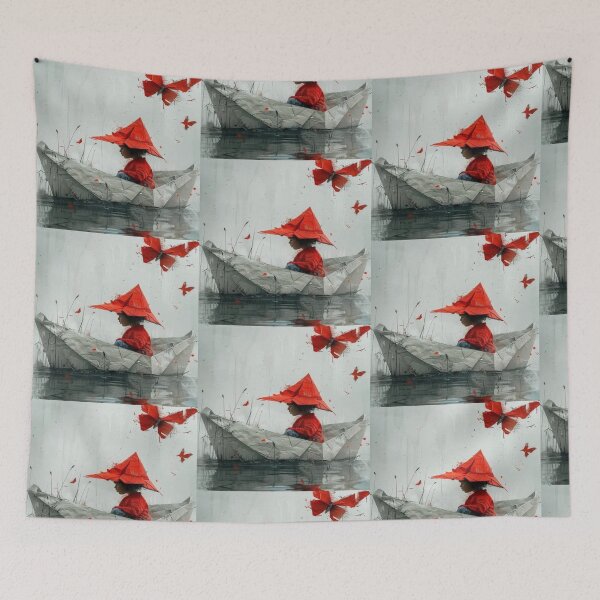 Item preview,   Drawing of Child in Crimson Paper Voyage  designed and sold by NivyasArtistry.