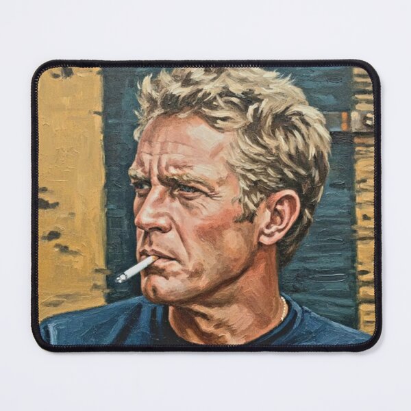 Item preview, The King of Cool: Steve McQueen Racing Spirit Impasto Portrait designed and sold by Art's Diner.