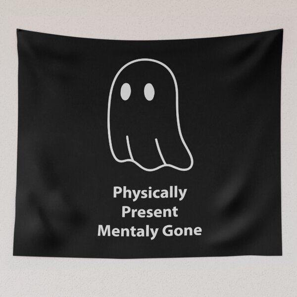 Item preview, Physically Present Mentally Gone Funny Ghost Shirt, Introvert Humor Tee, Socially Tired Quote T-Shirt, Cute Minimal Ghost Design designed and sold by Design-Pro-21.