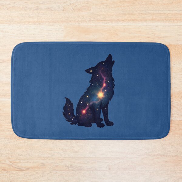 Item preview, Celestial Galaxy Lone Wolf Silhouette | Mystical Nebula Howling Moon Art designed and sold by DesignsByDessie.