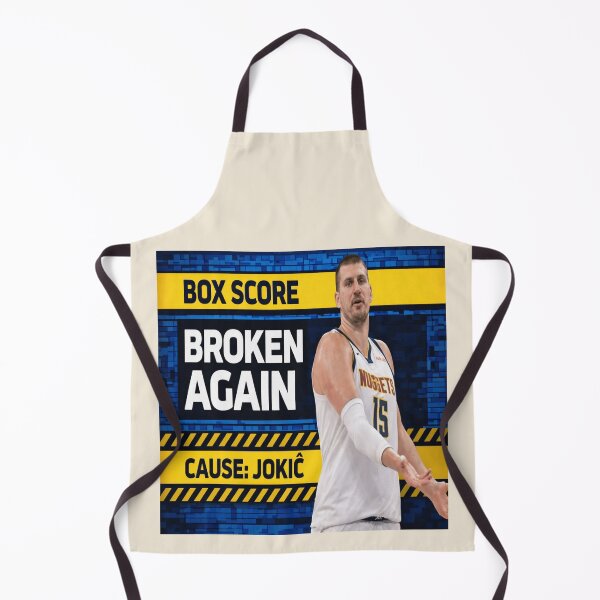 Item preview, Box Score Broken Again Cause Jokić Industrial Basketball Meme Tee designed and sold by POD DYNASTY.
