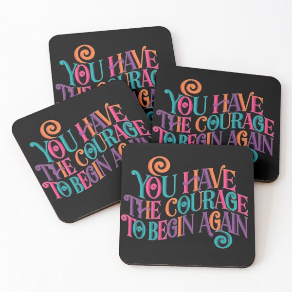 Item preview, Courage To Begin Again Bright Multi-coloured Typography designed and sold by PACS0011.