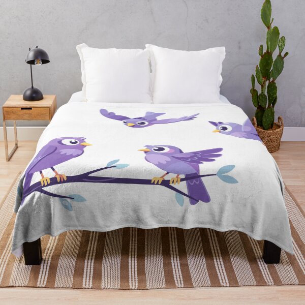 Item preview, Cute Purple Bird Friends on a Cozy Branch designed and sold by Anvc-Art.