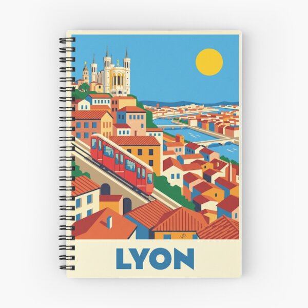 Item preview, Lyon Travel Poster – Fourviere Basilica Illustration – France Neo Retro City Wall Art designed and sold by jlg-creative.