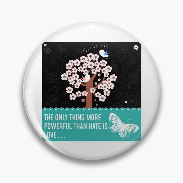 Item preview, Floral Love Over Hate Shirt – Cherry Blossom Tree Quote Tee – The Only Thing More Powerful Than Hate Is Love designed and sold by PixelWaveBD.
