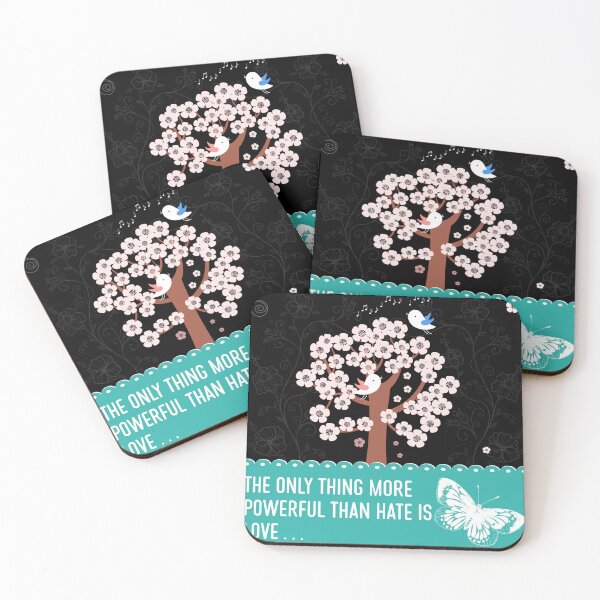 Item preview, Floral Love Over Hate Shirt – Cherry Blossom Tree Quote Tee – The Only Thing More Powerful Than Hate Is Love designed and sold by PixelWaveBD.
