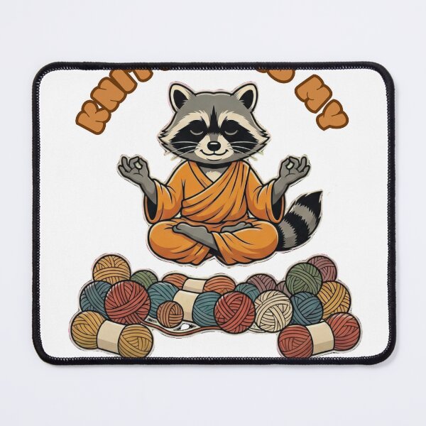 Item preview, Knitting Is My Meditation Shirt – Zen Raccoon Knitter – Cute Yarn Lover Gift designed and sold by Tysia Desings.